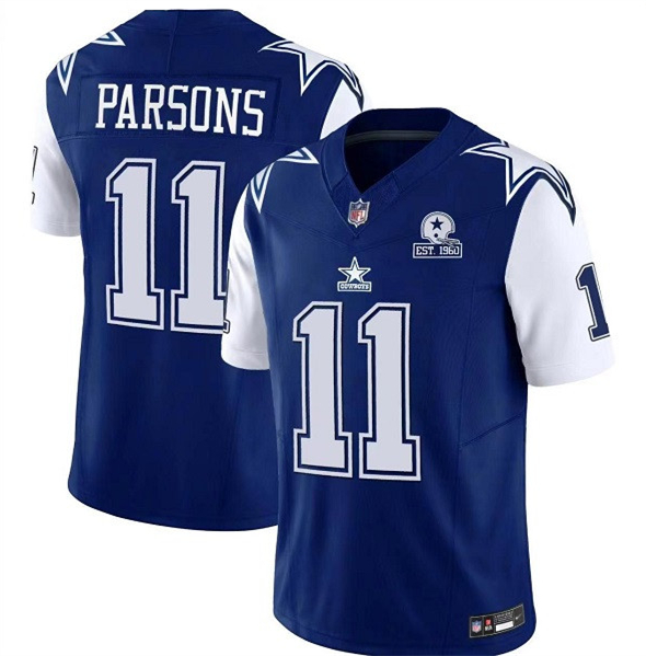 Men's Dallas Cowboys #11 Micah Parsons Navy 2023 F.U.S.E. With 1960 Patch Vapor Limited Stitched Football Jersey